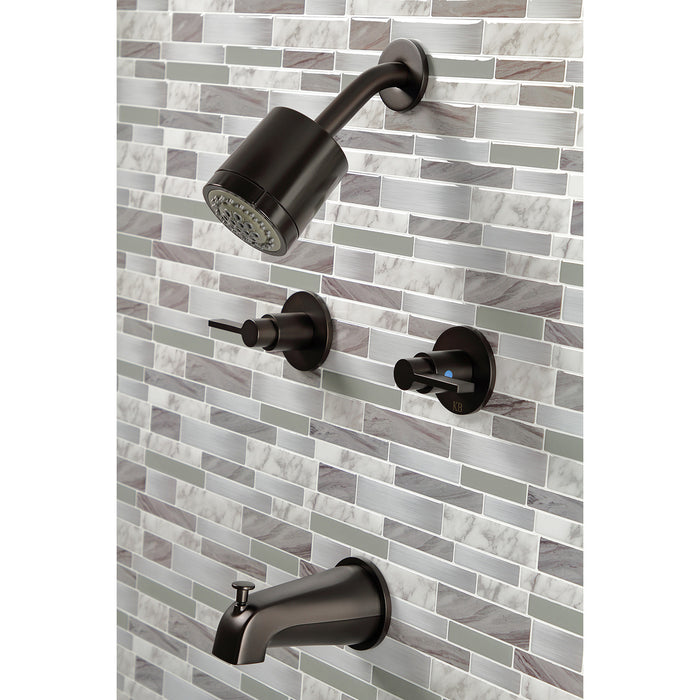 NuvoFusion KBX8145NDL Double-Handle Tub and Shower Faucet, Oil Rubbed Bronze