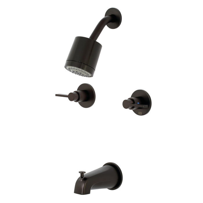 NuvoFusion KBX8145NDL Double-Handle Tub and Shower Faucet, Oil Rubbed Bronze