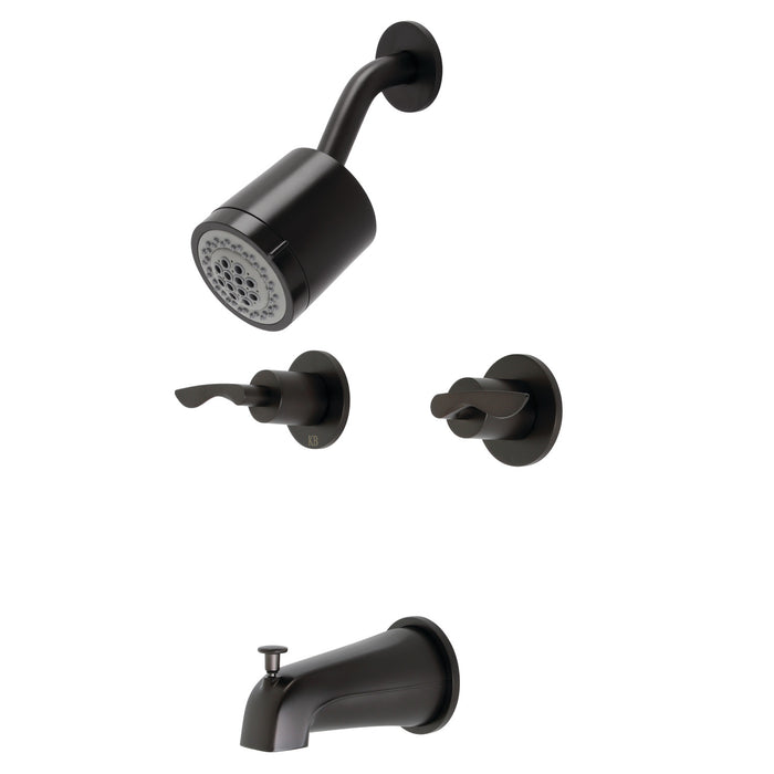 Serena KBX8145SVL Two-Handle 4-Hole Wall Mount Tub and Shower Faucet, Oil Rubbed Bronze