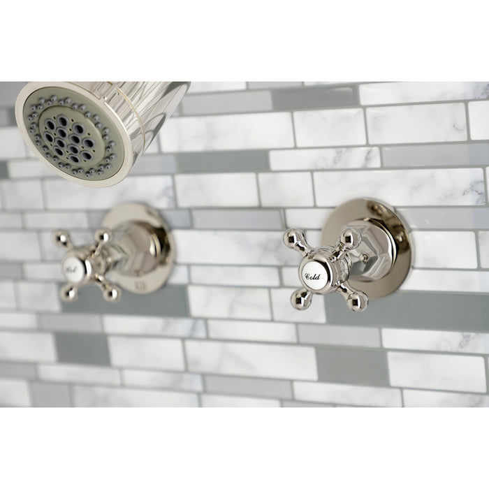Kingston Tulare KBX8146BX - Metropolitan Double-Handle Tub and Shower Faucet, Polished Nickel