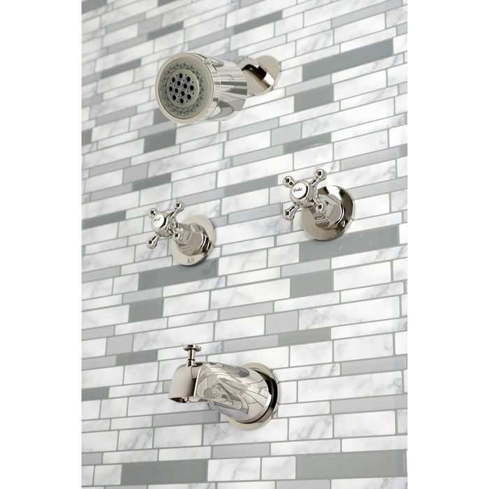 Kingston Tulare KBX8146BX - Metropolitan Double-Handle Tub and Shower Faucet, Polished Nickel