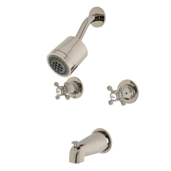 Kingston Tulare KBX8146BX - Metropolitan Double-Handle Tub and Shower Faucet, Polished Nickel