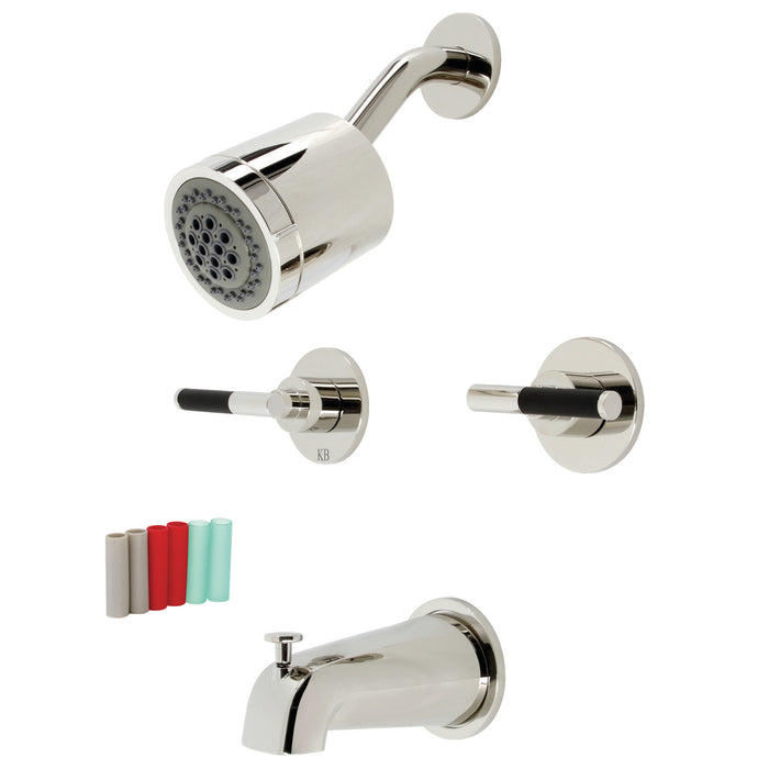 Kingston Sona KBX8146CKL - Kaiser Double-Handle Tub and Shower Faucet, Polished Nickel