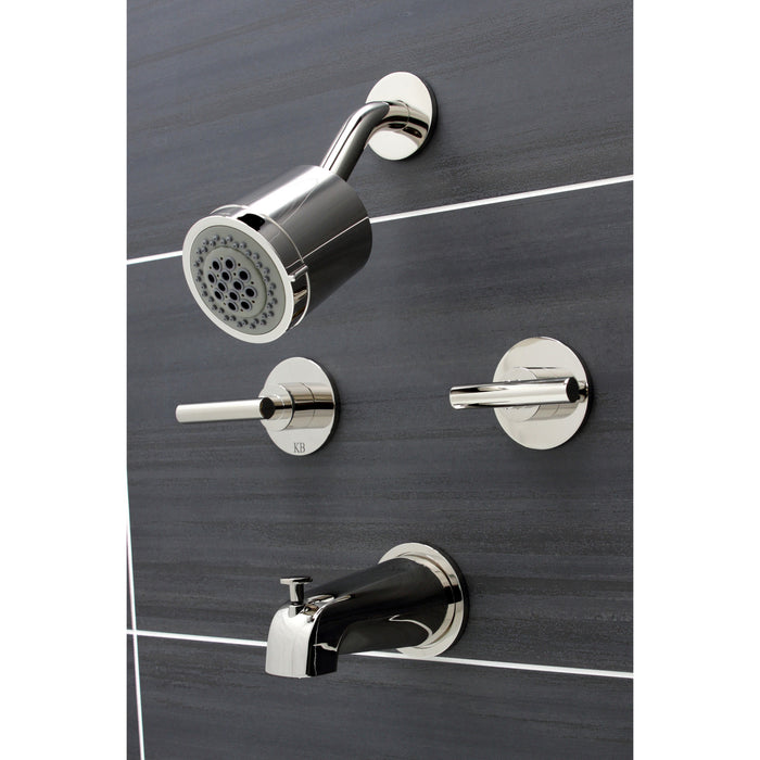 Kingston Sona KBX8146CML - Manhattan Double-Handle Tub and Shower Faucet, Polished Nickel