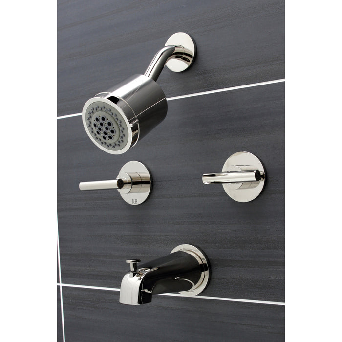 Manhattan KBX8146CML Two-Handle 4-Hole Wall Mount Tub and Shower Faucet, Polished Nickel