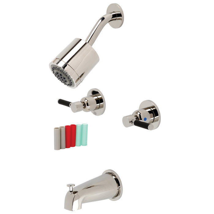 Kingston Sona KBX8146DKL - Kaiser Double-Handle Tub and Shower Faucet, Polished Nickel