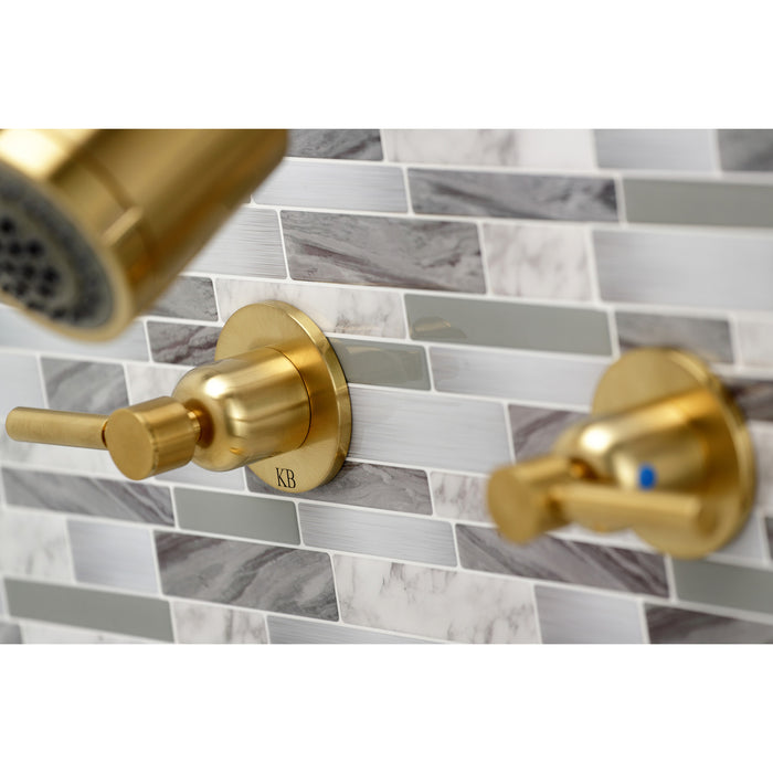 Kingston Sona KBX8147DL - Concord Double-Handle Tub and Shower Faucet, Brushed Brass