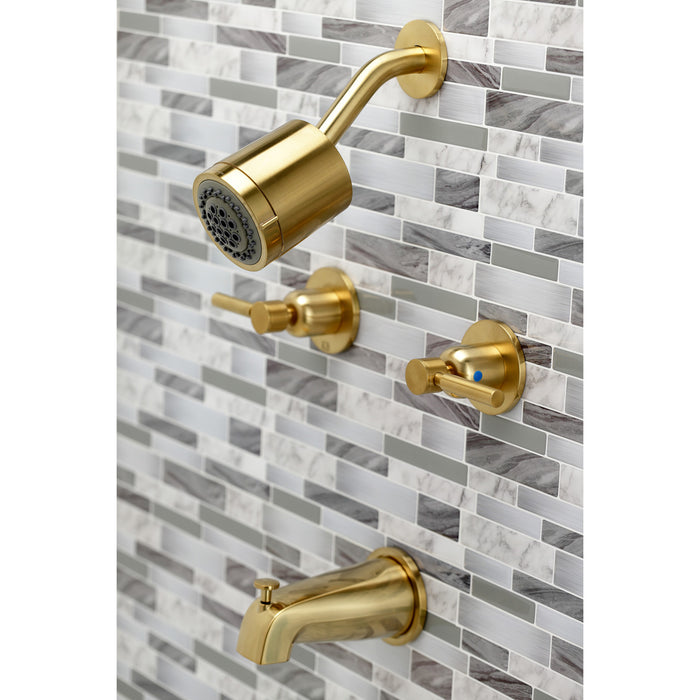 Kingston Sona KBX8147DL - Concord Double-Handle Tub and Shower Faucet, Brushed Brass
