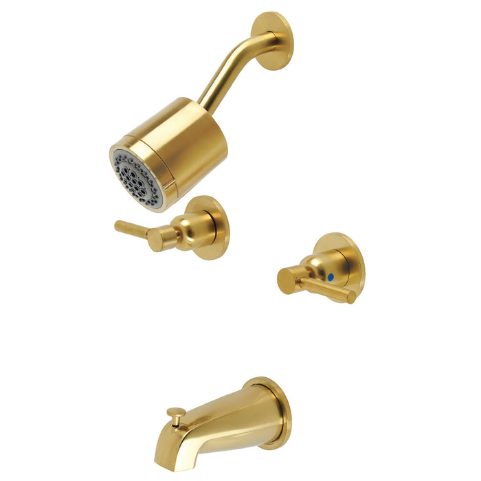 Kingston Sona KBX8147DL - Concord Double-Handle Tub and Shower Faucet, Brushed Brass