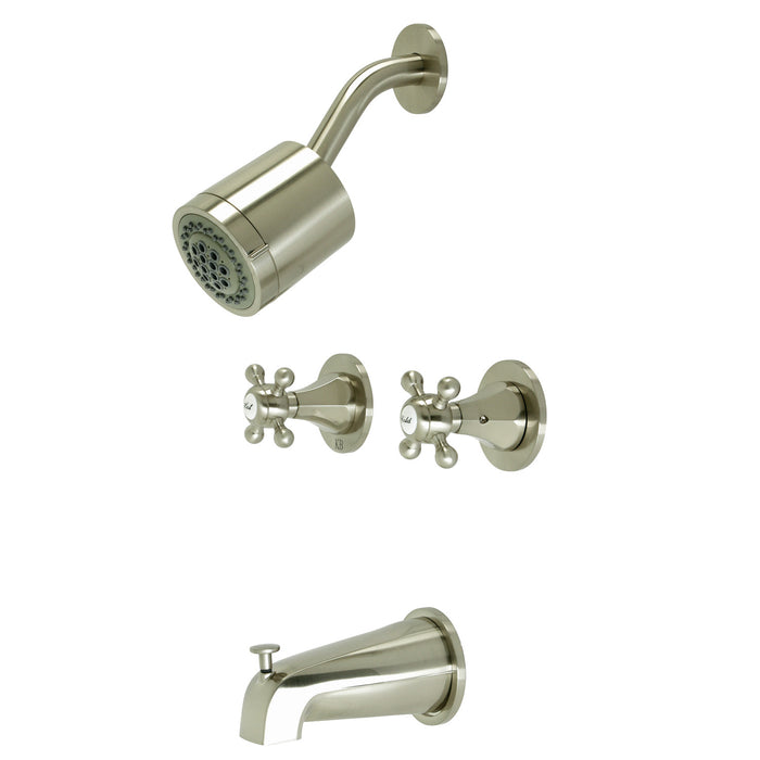 Kingston Tulare KBX8148BX - Metropolitan Double-Handle Tub and Shower Faucet, Brushed Nickel