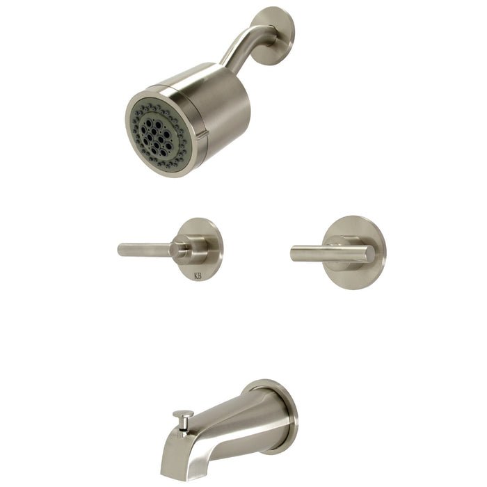 Manhattan KBX8148CML Two-Handle 4-Hole Wall Mount Tub and Shower Faucet, Brushed Nickel