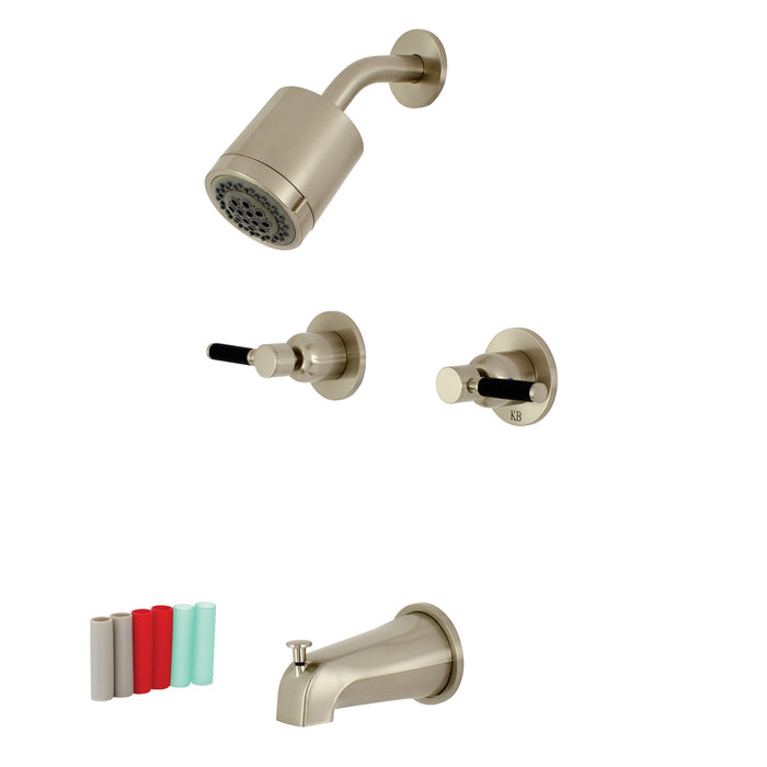 Kingston Sona KBX8148DKL - Kaiser Double-Handle Tub and Shower Faucet, Brushed Nickel