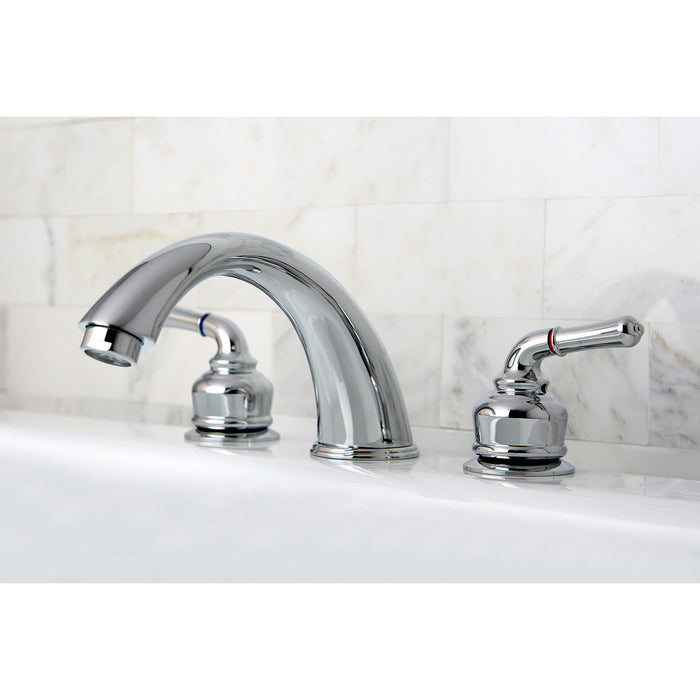 Kingston Tulare KC361 - Magellan Two-Handle 3-Hole Deck Mount Roman Tub Faucet, Polished Chrome