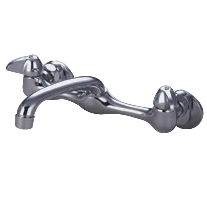 Proseal KF102 Two-Handle 2-Hole Wall Mount Kitchen Faucet, Polished Chrome