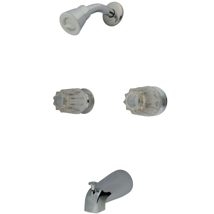 Kingston KF112C Double-Handle Tub and Shower Faucet, Polished Chrome