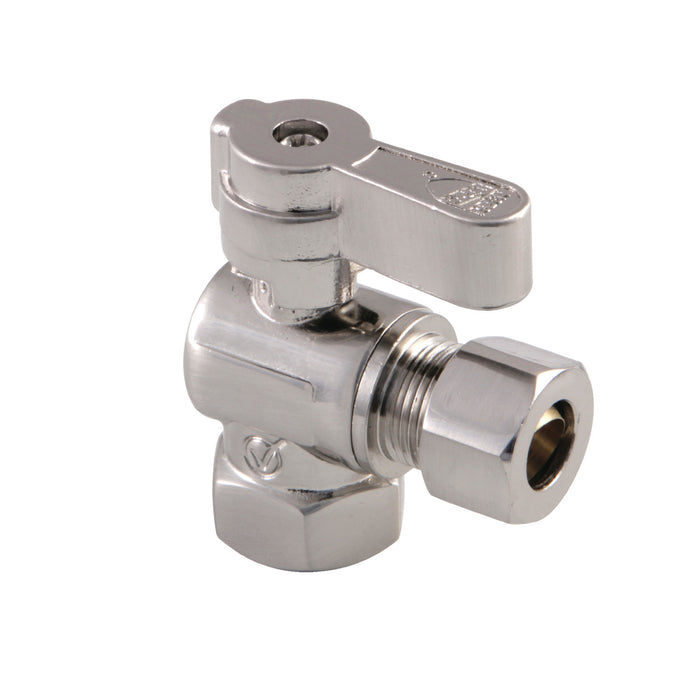 KF3310SN 3/8-Inch FIP x 3/8-Inch OD Comp Quarter-Turn Angle Stop Valve, Brushed Nickel