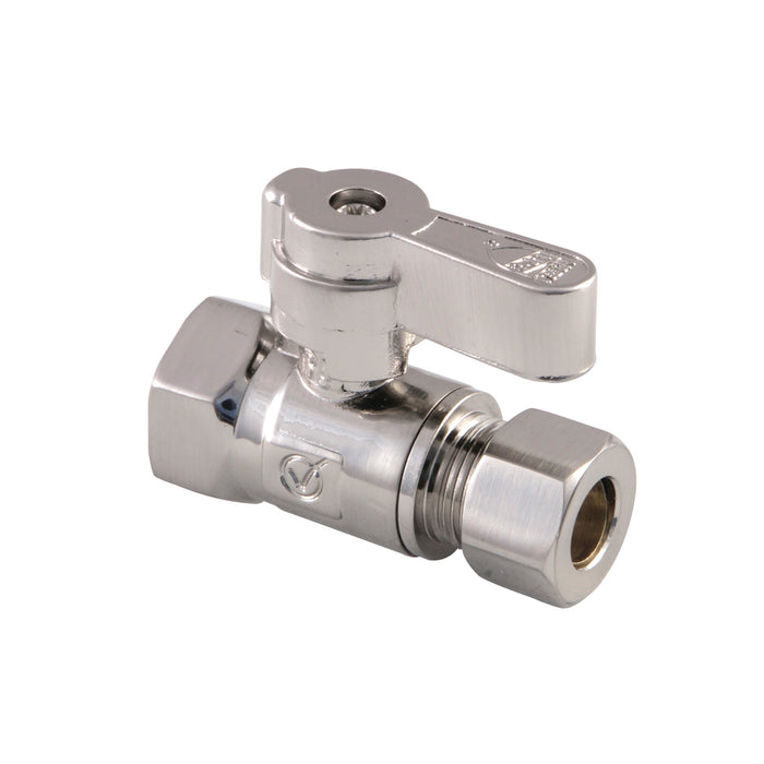 KF3315SN 3/8-Inch FIP x 3/8-Inch OD Comp Quarter-Turn Straight Stop Valve, Brushed Nickel