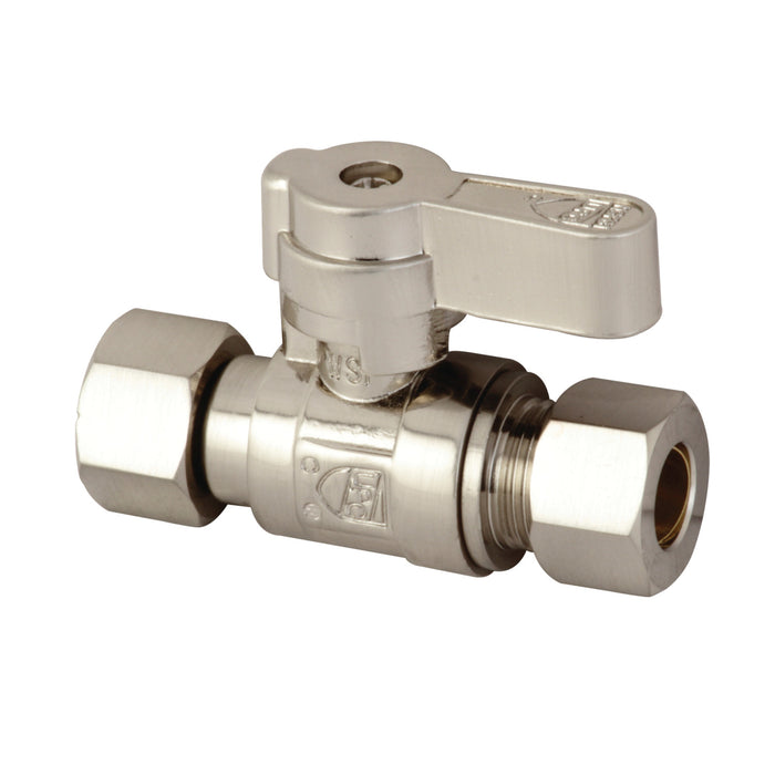 Kingston KF3330SN 3/8-Inch Swivel x 3/8-Inch O.D. Comp Straight Shut-Off Valve, Brushed Nickel