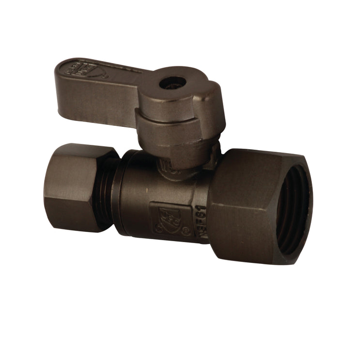 Kingston KF4315ORB 1/2-Inch FIP x 3/8-Inch O.D. Comp Quarter-Turn Straight Shut-Off Valve, Oil Rubbed Bronze