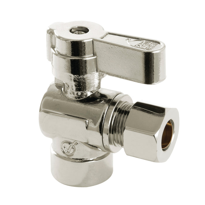 Kingston Baseline KF4320PN 1/2-Inch Sweat x 3/8-Inch O.D. Comp Angle Shut-Off Valve, Polished Nickel