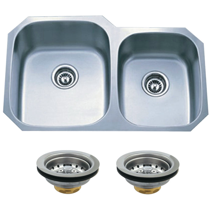 KGKUD3221 32-Inch Stainless Steel Undermount Double Bowl Kitchen Sink, Brushed