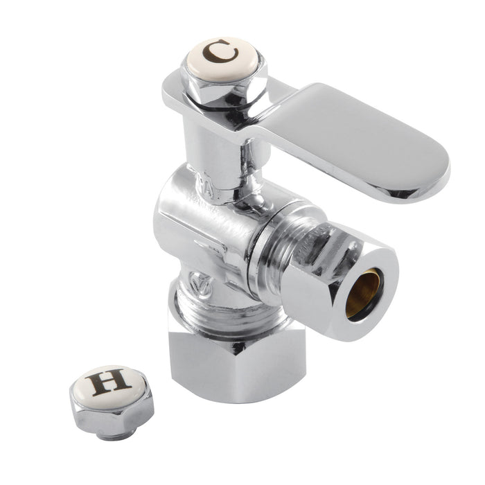 Kingston Sona KL5330CP - Whitaker 5/8-Inch O.D. Comp x 3/8-Inch O.D. Comp Quarter-Turn Angle Shut-Off Valve, Polished Chrome