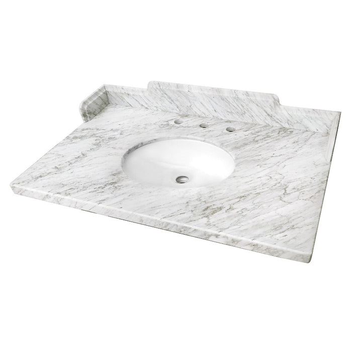 Pemberton KMS3622M38 36-Inch Carrara Marble Vanity Sink Top, Carrara White