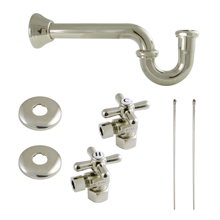 Trimscape KPK106P Traditional Plumbing Supply Kit Combo with P-Trap, Polished Nickel