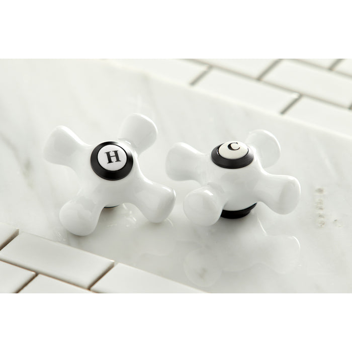 Kingston Heirloom KS1020PX - Heritage Two-Handle 3-Hole Wall Mount Roman Tub Faucet, Matte Black