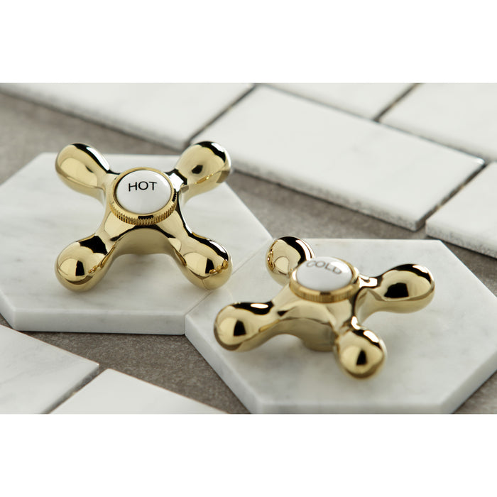 Heritage KS1022AX Two-Handle 3-Hole Wall Mount Roman Tub Faucet, Polished Brass