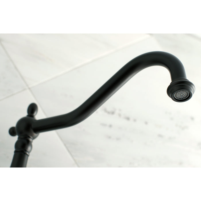 Kingston Heirloom KS1025PL - Heritage Two-Handle 3-Hole Wall Mount Roman Tub Faucet, Oil Rubbed Bronze