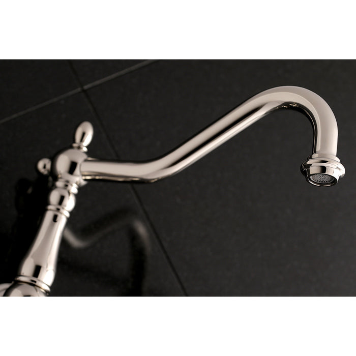 Heritage KS1026AX Two-Handle 3-Hole Wall Mount Roman Tub Faucet, Polished Nickel