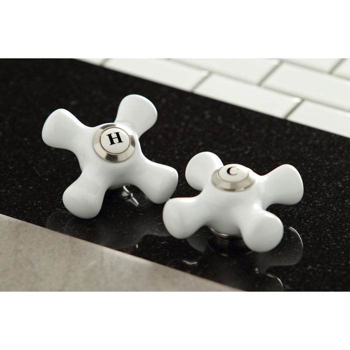 Kingston Heirloom KS1028PX - Heritage Two-Handle 3-Hole Wall Mount Roman Tub Faucet, Brushed Nickel