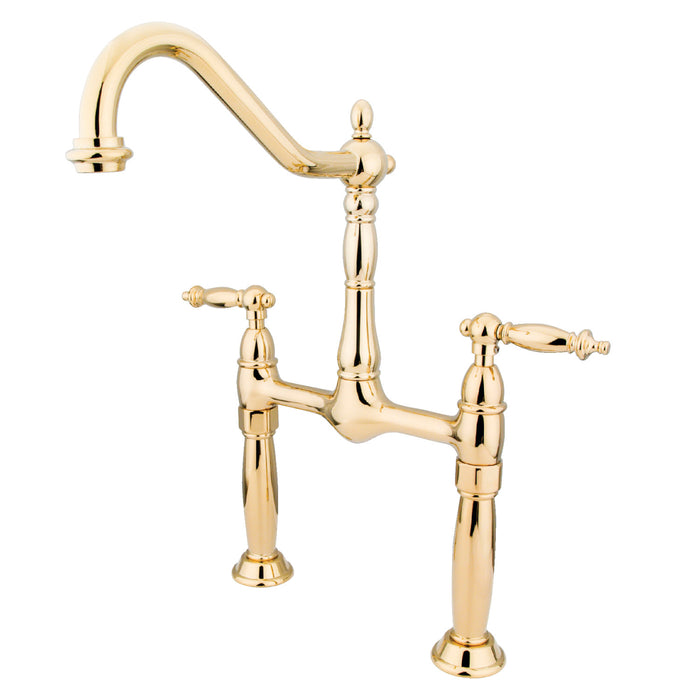 Victorian KS1072TL Two-Handle 2-Hole Deck Mount Vessel Faucet, Polished Brass