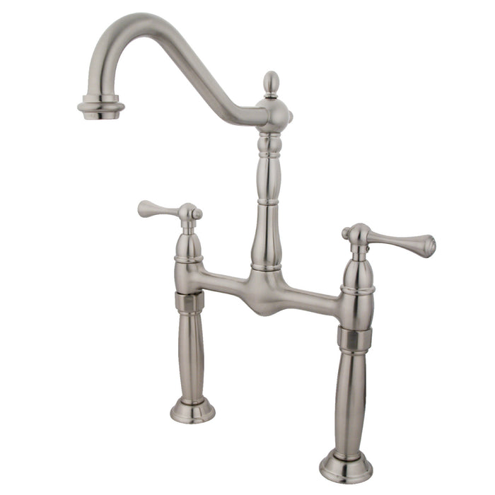 Victorian KS1078BL Two-Handle 2-Hole Deck Mount Vessel Faucet, Brushed Nickel