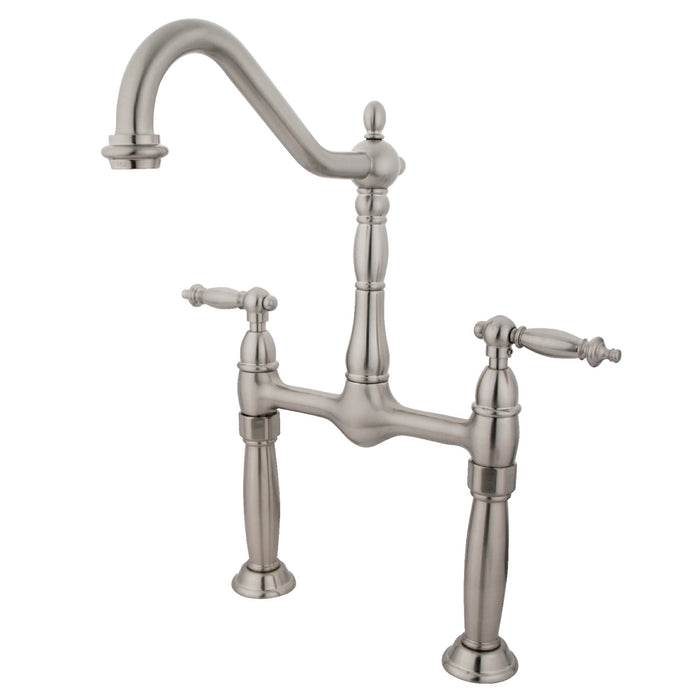 Victorian KS1078TL Two-Handle 2-Hole Deck Mount Vessel Faucet, Brushed Nickel
