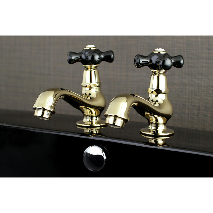 Duchess KS1102PKX Two-Handle Deck Mount Basin Tap Faucet, Polished Brass