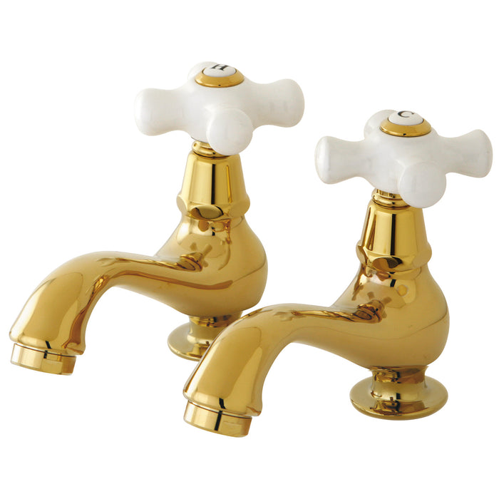 Heritage KS1102PX Two-Handle Deck Mount Basin Tap Faucet, Polished Brass