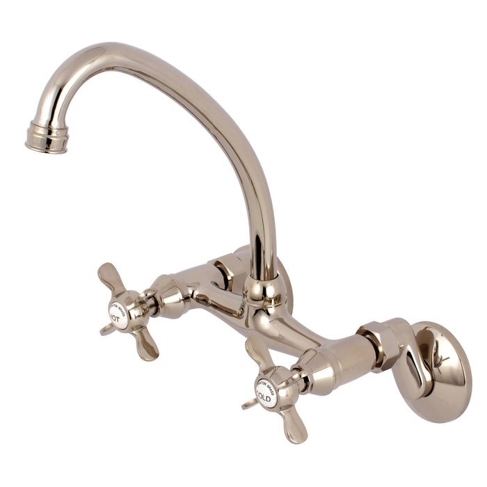 Essex KS114PN Two-Handle 2-Hole Wall Mount Kitchen Faucet, Polished Nickel