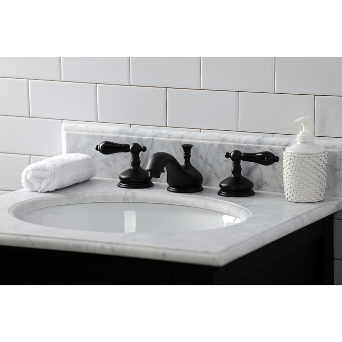 Duchess KS1160PKL Two-Handle 3-Hole Deck Mount Widespread Bathroom Faucet with Brass Pop-Up, Matte Black