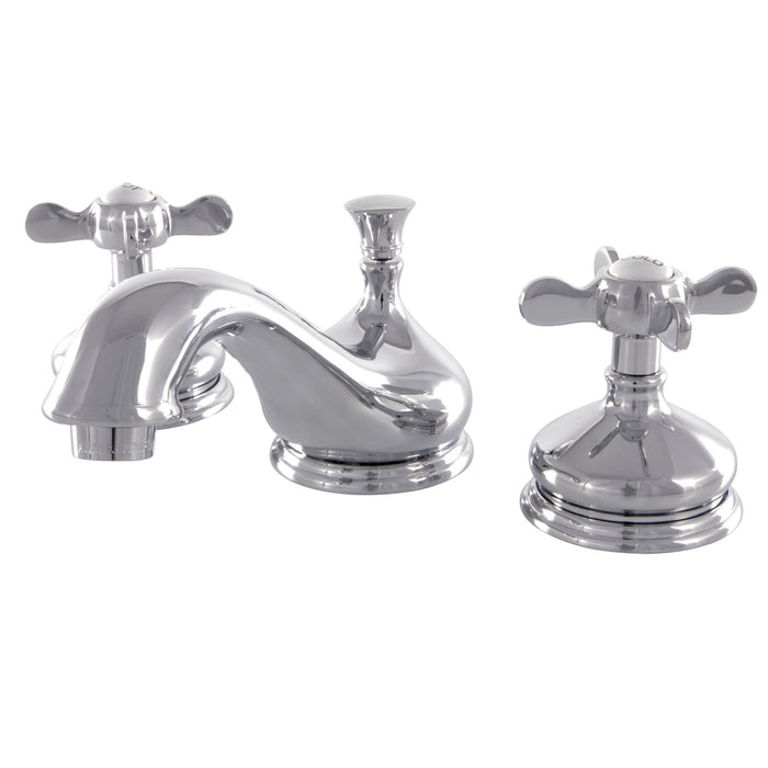 Essex KS1161BEX Two-Handle 3-Hole Deck Mount Widespread Bathroom Faucet with Brass Pop-Up, Polished Chrome