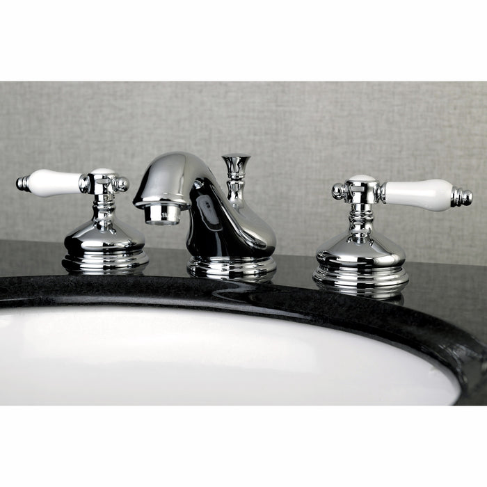 Bel-Air KS1161BPL Two-Handle 3-Hole Deck Mount Widespread Bathroom Faucet with Brass Pop-Up, Polished Chrome