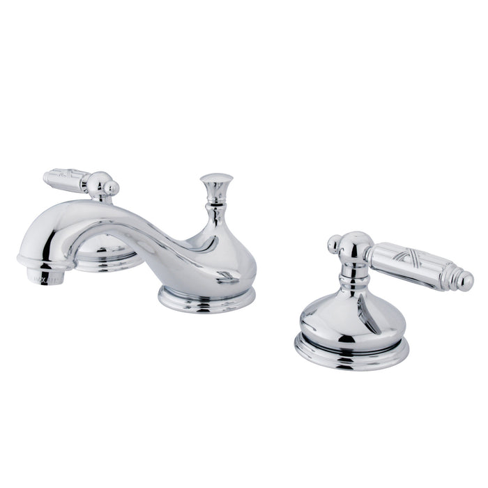 Georgian KS1161GL Two-Handle 3-Hole Deck Mount Widespread Bathroom Faucet with Brass Pop-Up, Polished Chrome