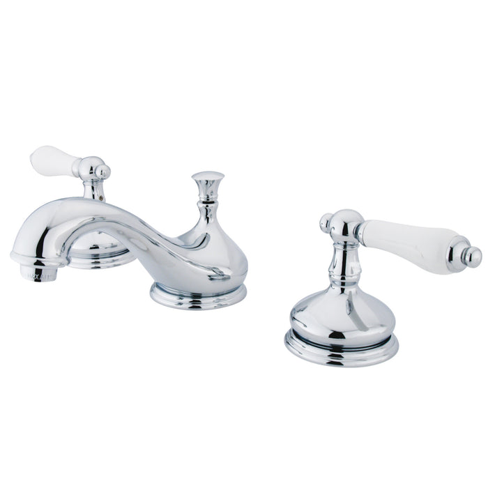 Heritage KS1161PL Two-Handle 3-Hole Deck Mount Widespread Bathroom Faucet with Brass Pop-Up, Polished Chrome