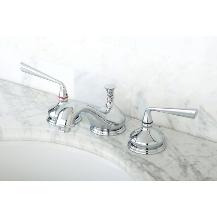 Silver Sage KS1161ZL Two-Handle 3-Hole Deck Mount Widespread Bathroom Faucet with Brass Pop-Up, Polished Chrome