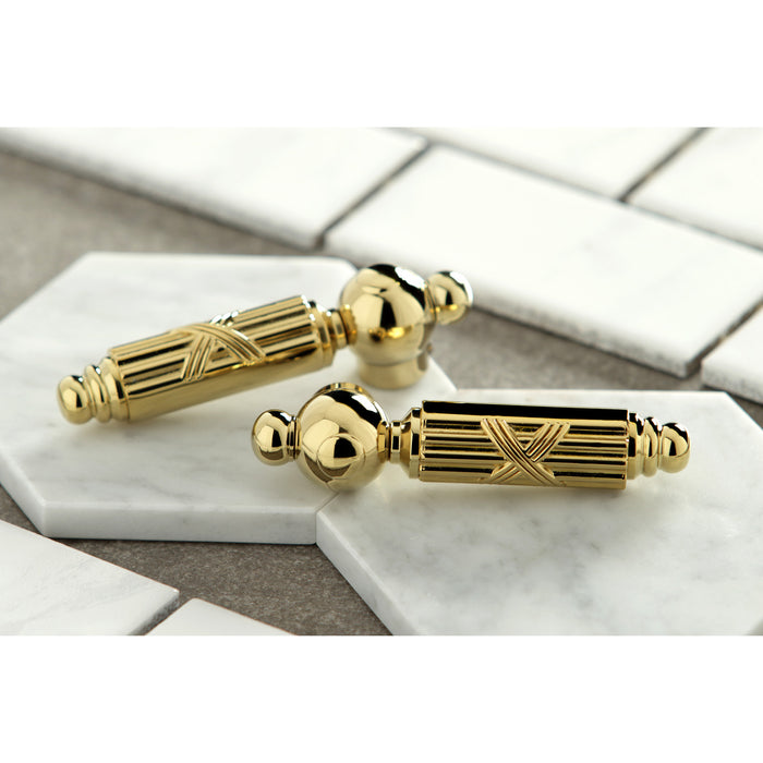 Georgian KS1162GL Two-Handle 3-Hole Deck Mount Widespread Bathroom Faucet with Brass Pop-Up, Polished Brass