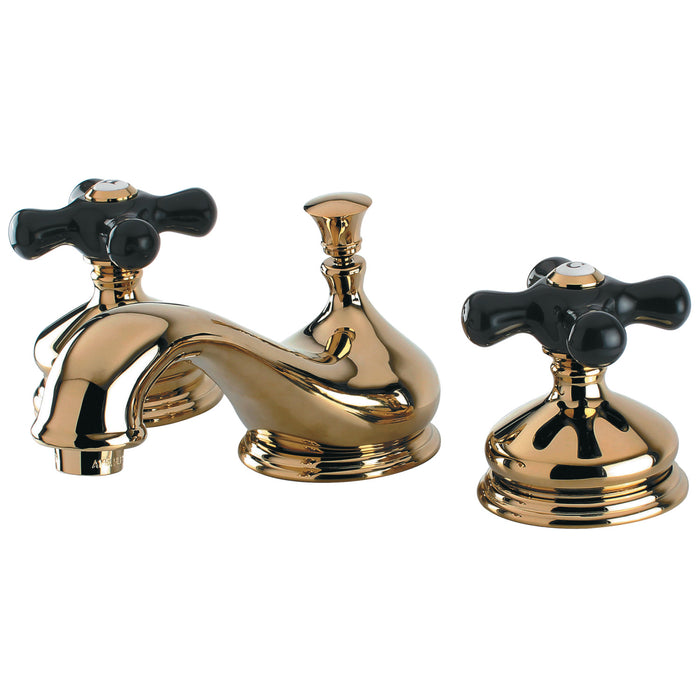 Duchess KS1162PKX Two-Handle 3-Hole Deck Mount Widespread Bathroom Faucet with Brass Pop-Up, Polished Brass