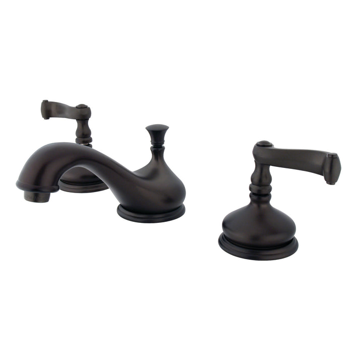 KS1165FL Two-Handle 3-Hole Deck Mount Widespread Bathroom Faucet with Brass Pop-Up, Oil Rubbed Bronze