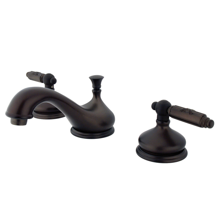 Georgian KS1165GL Two-Handle 3-Hole Deck Mount Widespread Bathroom Faucet with Brass Pop-Up, Oil Rubbed Bronze