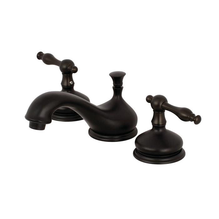 Heritage KS1165NL Two-Handle 3-Hole Deck Mount Widespread Bathroom Faucet with Brass Pop-Up, Oil Rubbed Bronze